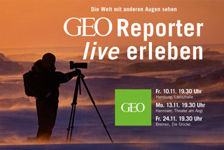 Plakat GEO Reporter live erleben
